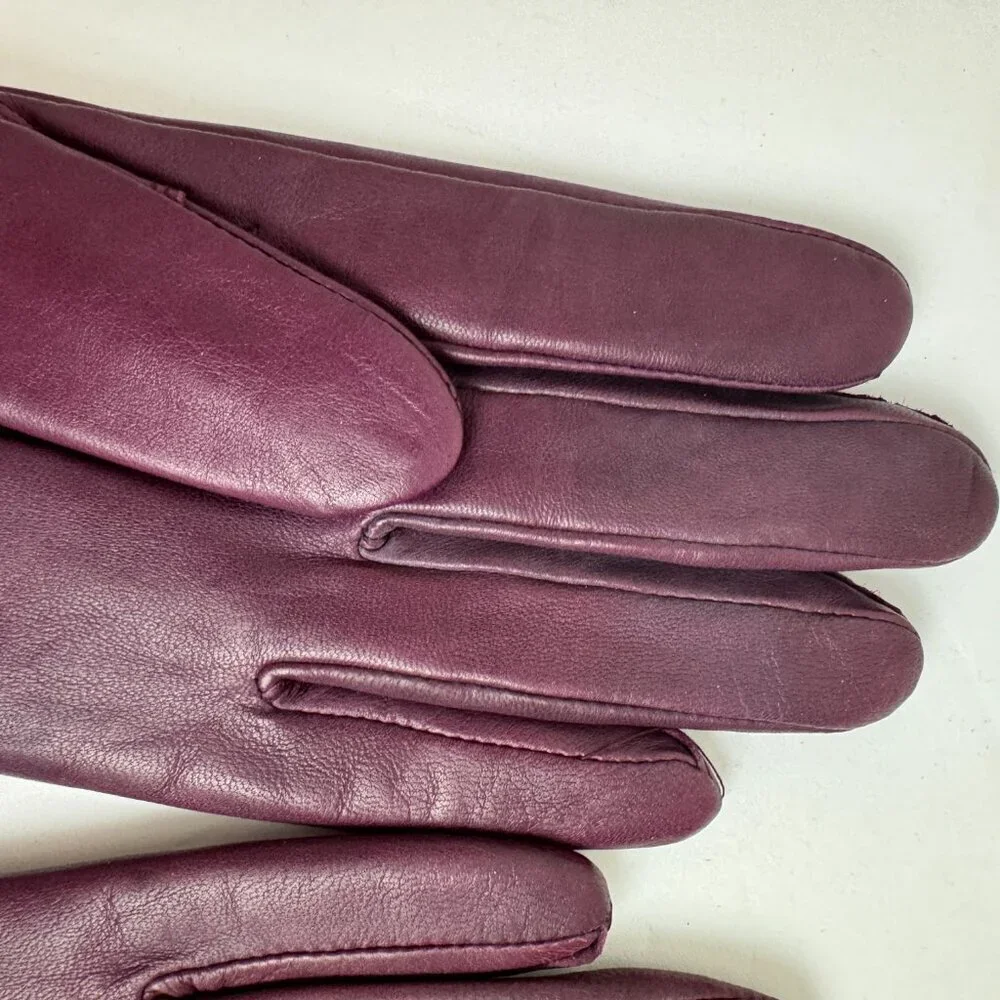 Carole Little Purple leather gloves Size XL